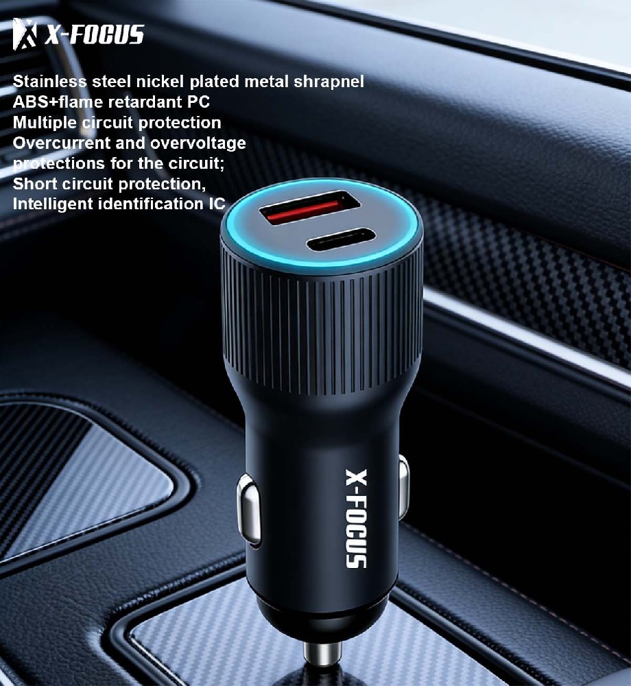 Power Up Your Drive: The X-FOCUS 33W PD + QC3.0 Fast Car Charger