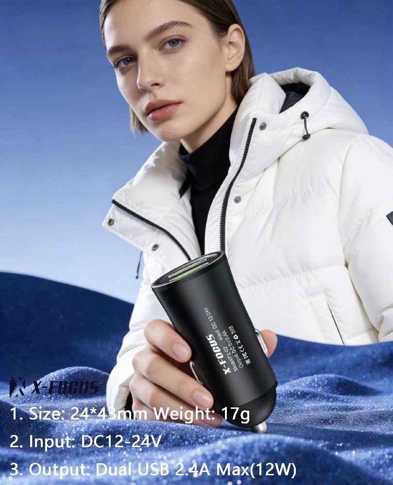 Power Up Your Journey: X-FOCUS Premium Dual USB Car Charger (12W)