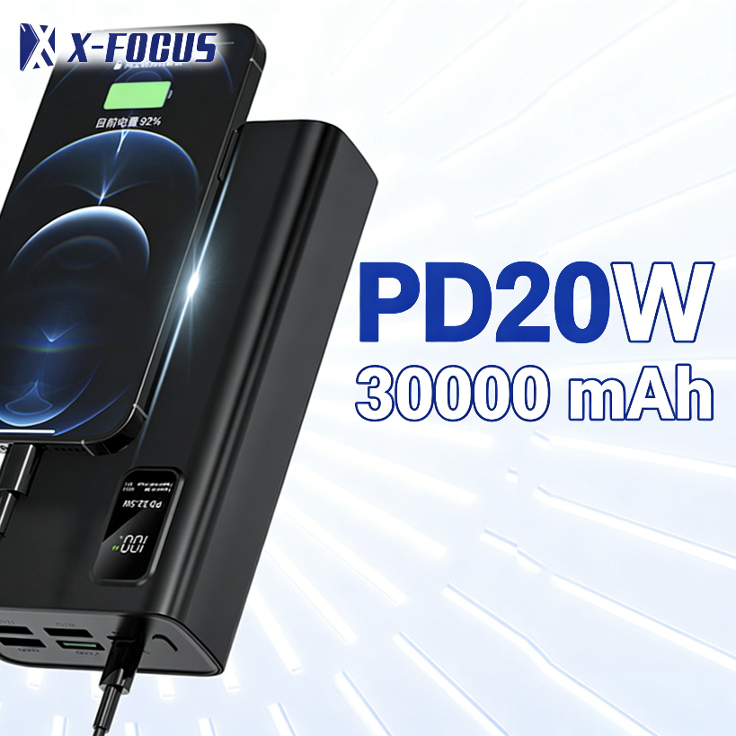 X-FOCUS 30,000mAh PD 20W Fast Charging Power Bank