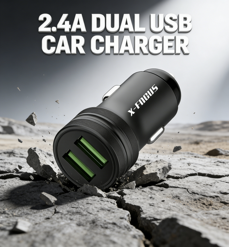 X-FOCUS 2.4A Dual USB Car Charger: Ultimate Power for Your Drive
