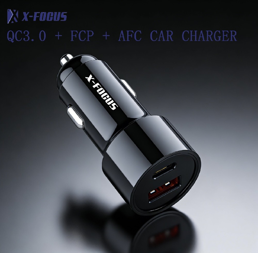 Power Up Your Drive: X-FOCUS Premium Dual-Port Fast Car Charger (QC3.0 + Type-C)